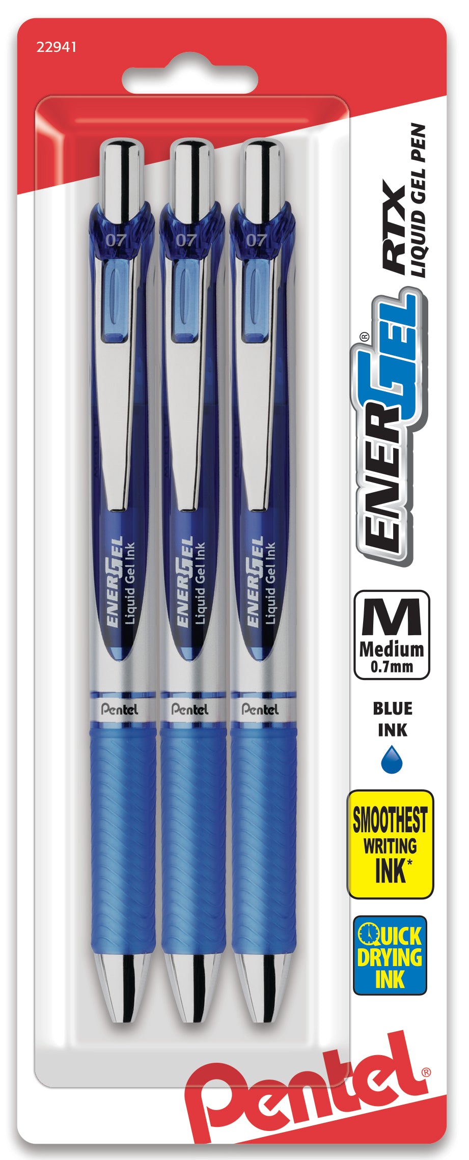 Blauwdruk zadel poort EnerGel RTX Refillable Liquid Gel Pen, 0.7mm, Blue Ink 3-pk — Pentel of  America, Ltd.