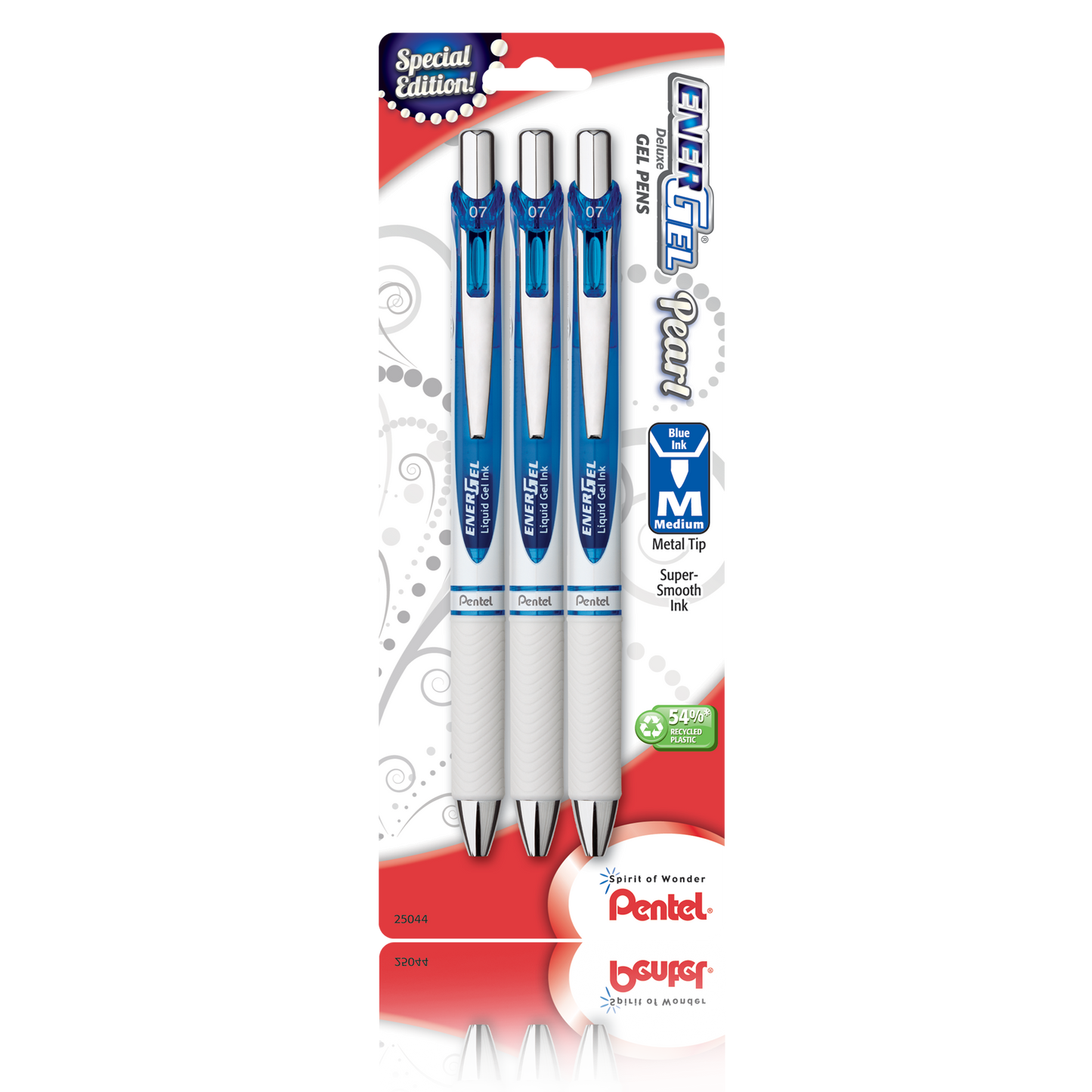 EnerGel Pearl Refillable Gel Pen - Blue Ink 3-pk