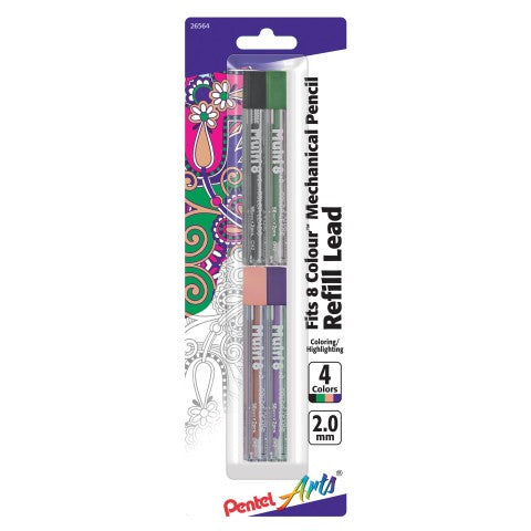 8-Colour Pencil Refill, Assorted 4 Pack