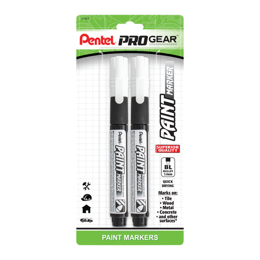 Pentel ProGear Paint Marker, White Ink, 2-pks