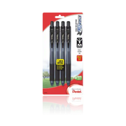 EnerGel - X RollerGel Pen Medium Line, Metal Tip, 4 Pack - Pentel of America, Ltd.