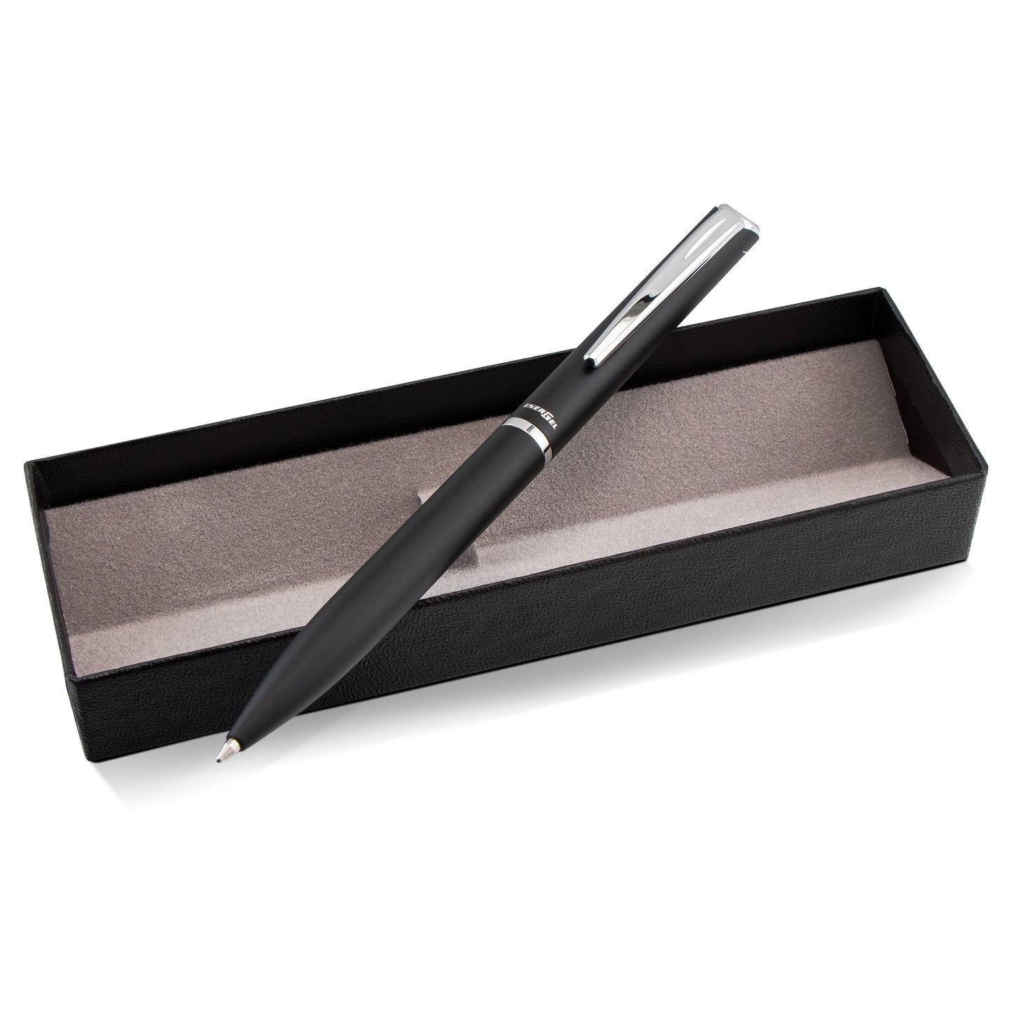 EnerGel Style Gel Pen, (0.7mm) Medium Line, Black barrel, Black Ink, Gift Box