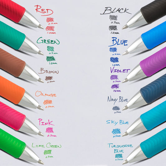 EnerGel RTX Refillable Liquid Gel Pens - Assorted Colors 6-pk