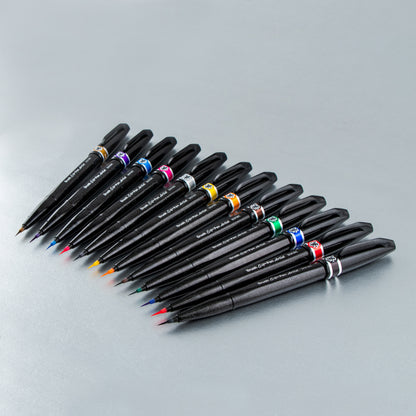 Pentel Arts Sign Pen Micro Brush Tip, Assorted Colors 12-pk