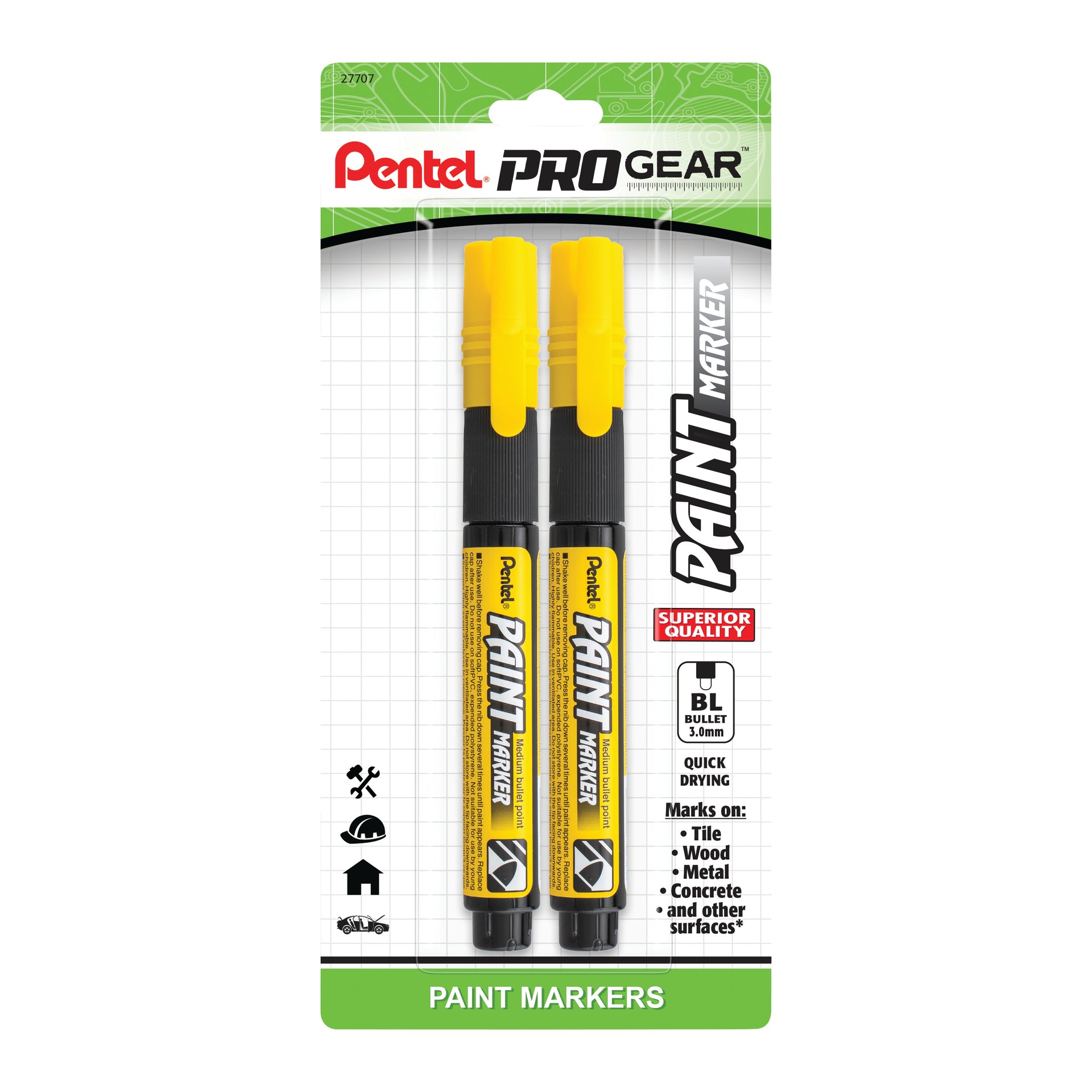 Marker Pen Edding 1200-65 Yellow Fluorescent Tip Fine 05 0 1/32in Standing  Only