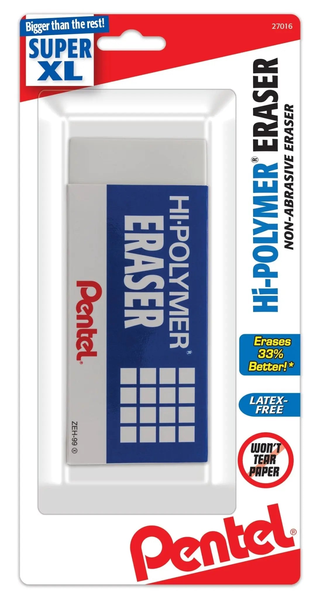 Hi - Polymer Block Eraser, Super XL White, 1 - Pk - Pentel of America, Ltd.