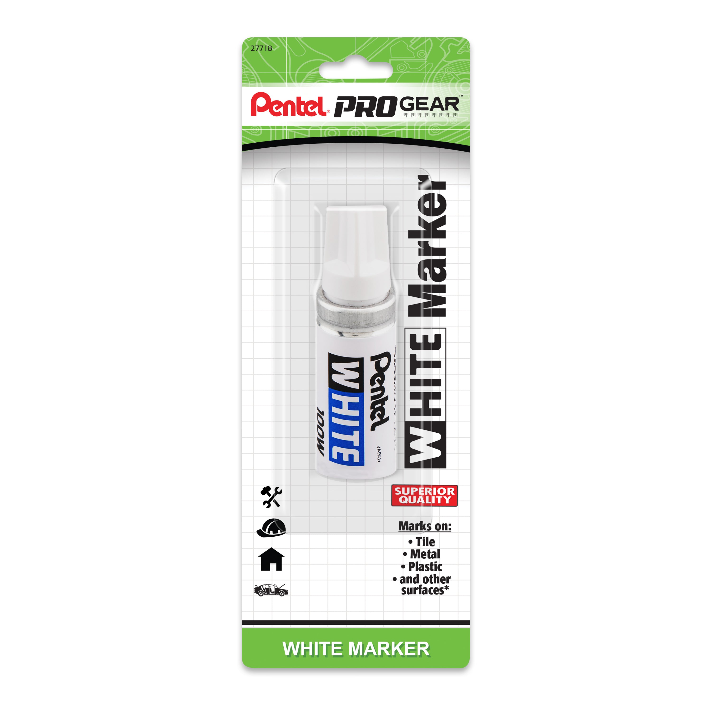 Pentel ProGear White Marker - Broad Point 1-pk – Pentel of America, Ltd.