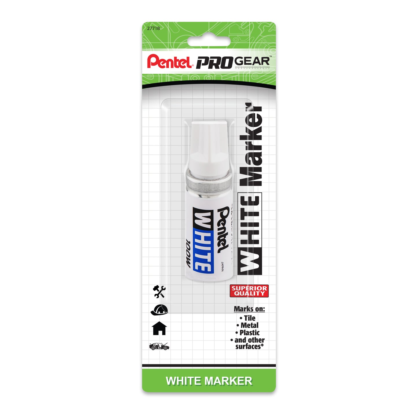 Pentel ProGear White Marker - Broad Point 1-pk