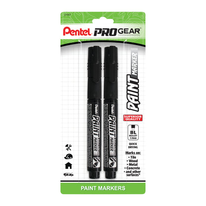 Pentel ProGear Paint Marker, Black Ink, 2-pks