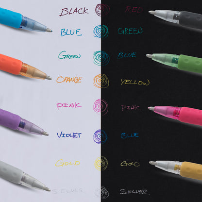 Pentel Sparkle Pop Metallic Gel Pens 1.0mm 2/Pkg-Gold & Silver Ink