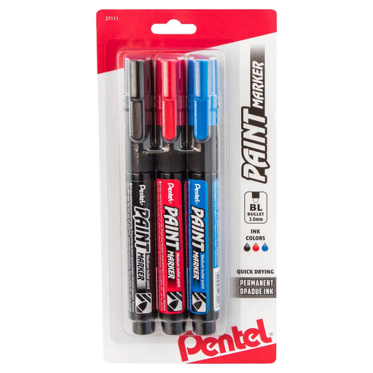 Paint Markers, Medium Bullet Point, Assorted Ink (ABC) 3 - Pk - Pentel of America, Ltd.