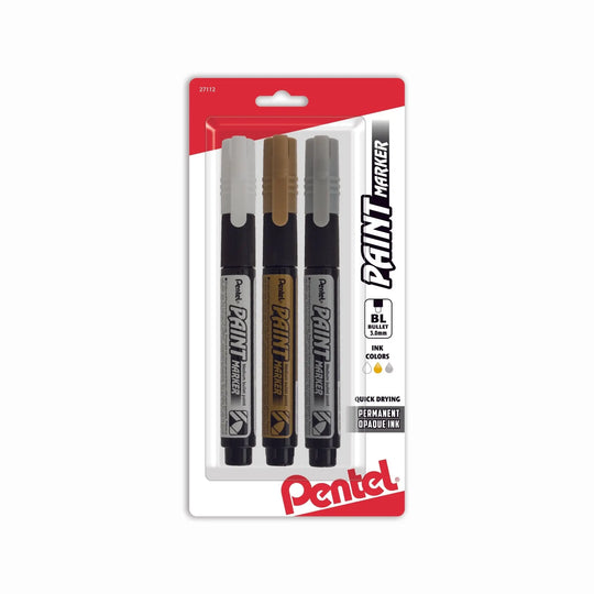 Paint Markers, Medium Bullet Point, Assorted Ink (WXZ) 3 - Pk - Pentel of America, Ltd.