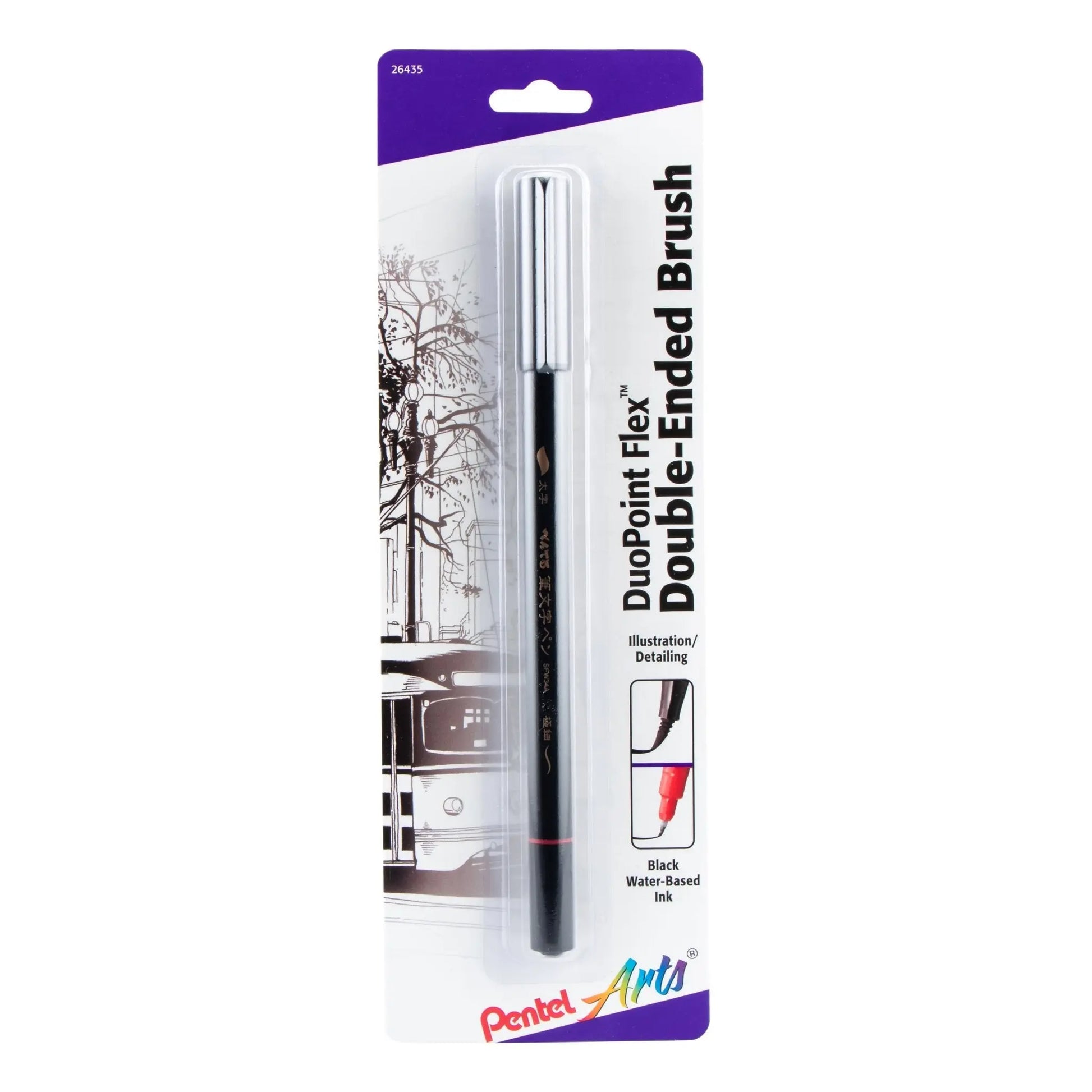 Pentel Arts DuoPoint Flex Double - Ended Brush, Black Ink, 1 - Pk - Pentel of America, Ltd.