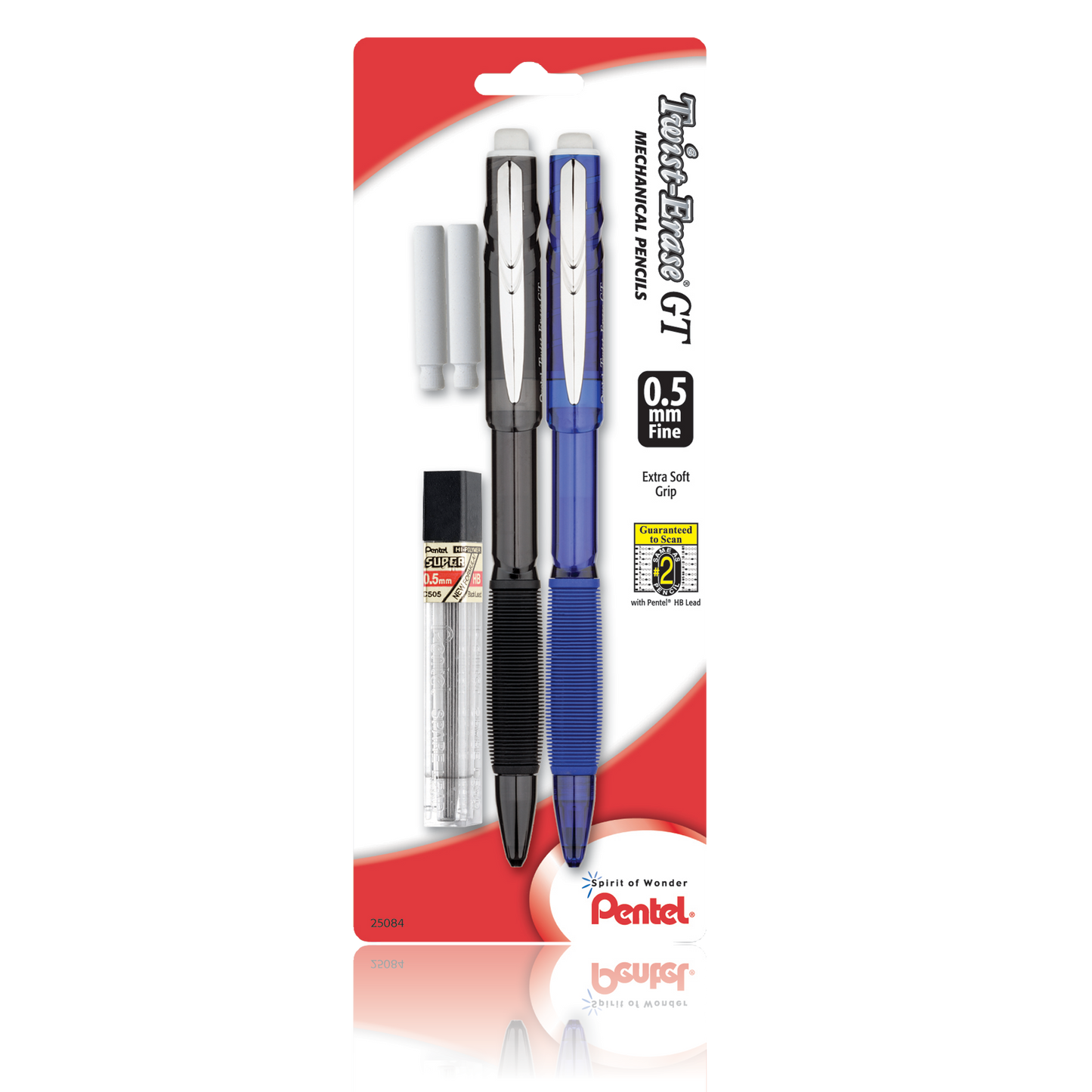 Twist-Erase® GT Mechanical Pencils with Lead Refill and 2 Erasers