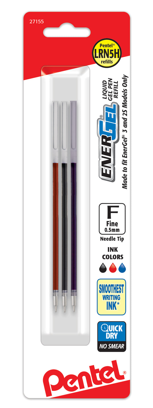 Pentel EnerGel Needle Tip Liquid Gel Ink Pens - Fine Point Type - 0.5 mm  Point Size - Needle Point Style - Refillable - Blue Gel-based Ink - Pearl  White Stainless Steel Barrel - 1 Each 