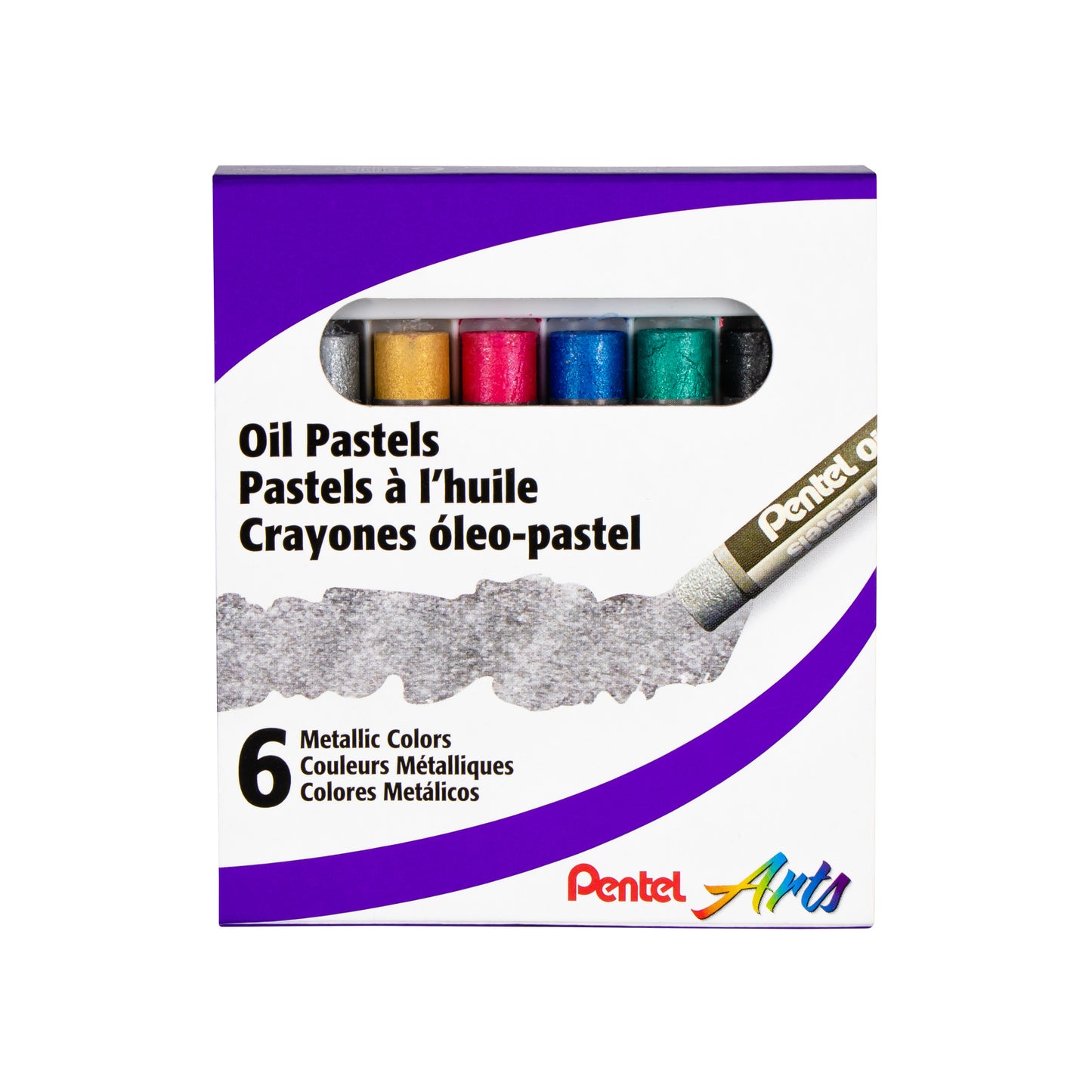 Pentel Arts Metallic Oil Pastels 6-pk