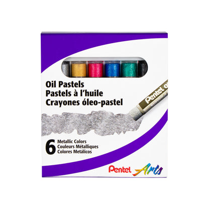 Pentel Arts Metallic Oil Pastels 6-pk