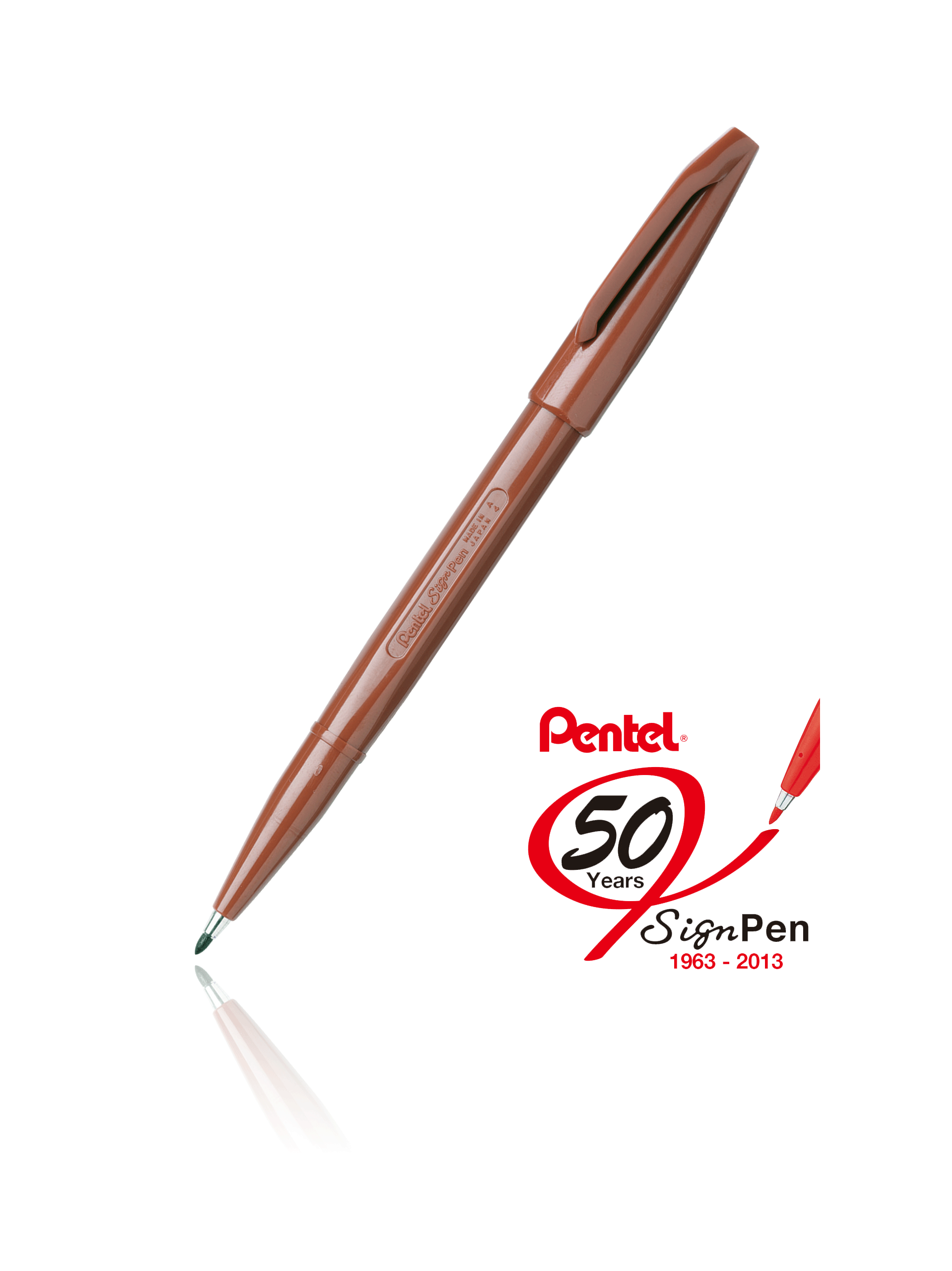 Pentel Arts Sign Fiber-Tipped Pen, Brown Ink, Pack of 12