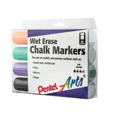 Wet Erase Jumbo - Tip Chalk Marker - 4 - pack - Pentel of America, Ltd.