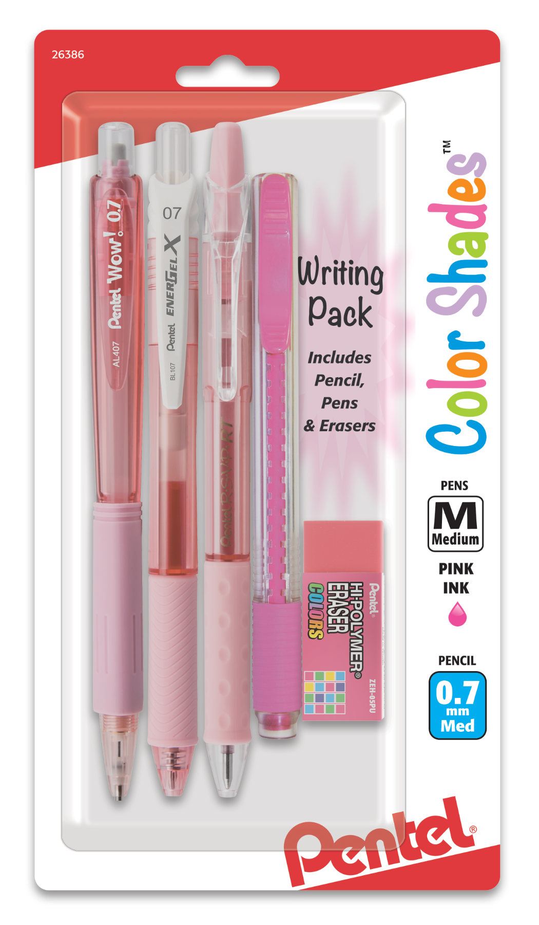 Color Shades Writing Pack - Pastel Pink — Pentel of America, Ltd.