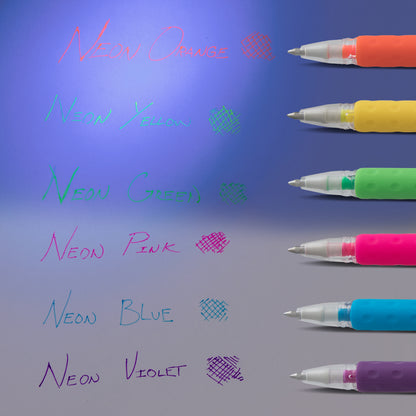 Solar Pop Neon Gel Pen, (0.6mm) Fine Line, Assorted Ink 8-Pk
