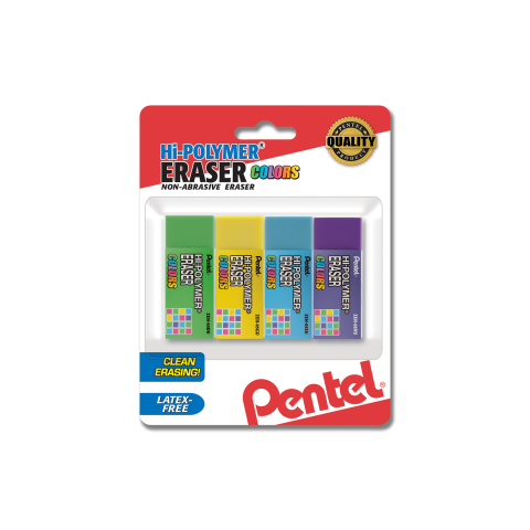 Hi-Polymer Eraser Colors - Assorted 4-Pack