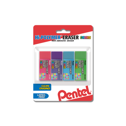 Hi-Polymer Eraser Colors - Assorted 4-Pack